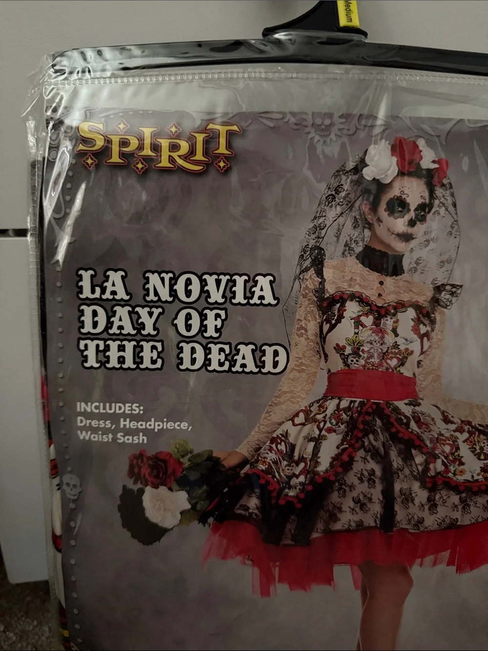 Spirit La Novia Day of the Dead Costume - Black, White, Red - Picture 2 of 5